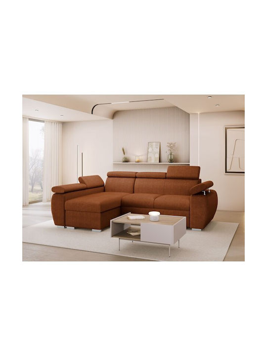 Columbus 132 Ecke Sofa mit Bett mit Linker Ecke & Stauraum Orange 165x62x62cm