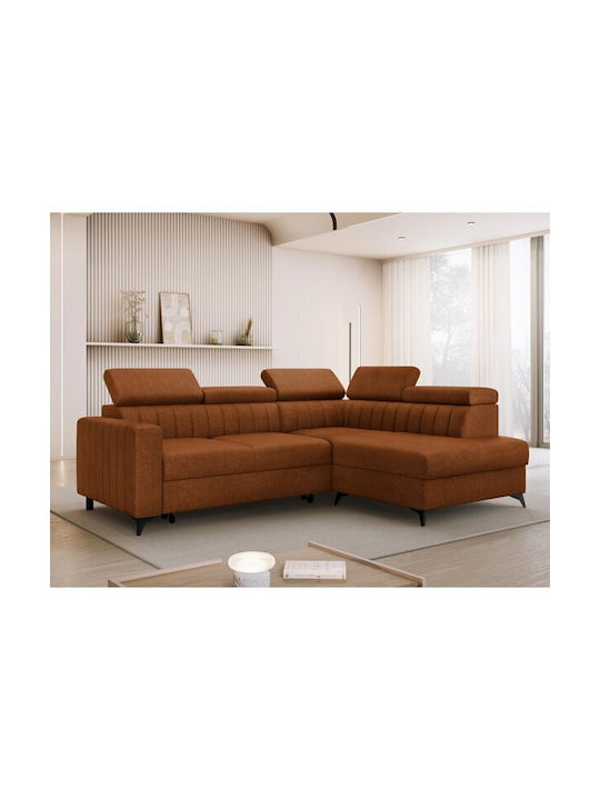 Columbus 202 Ecke Sofa mit Bett mit Rechte Ecke & Stauraum Orange 94x88x88cm