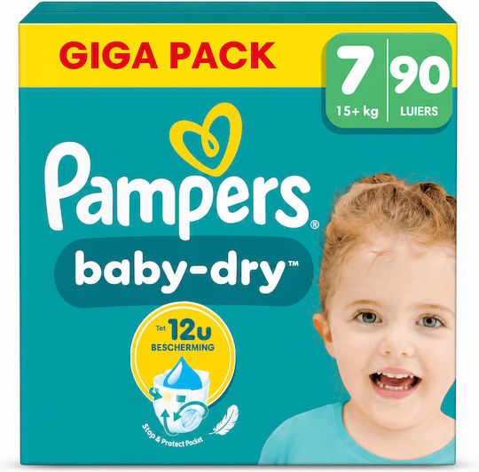 Pampers Pampers Klebeband-Windeln Baby Dry Nr. 7 Für 15+kg 90 Stück