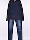 Kinderbekleidungssets mit Hosen Sommer 2Stücke Blau-Jeans