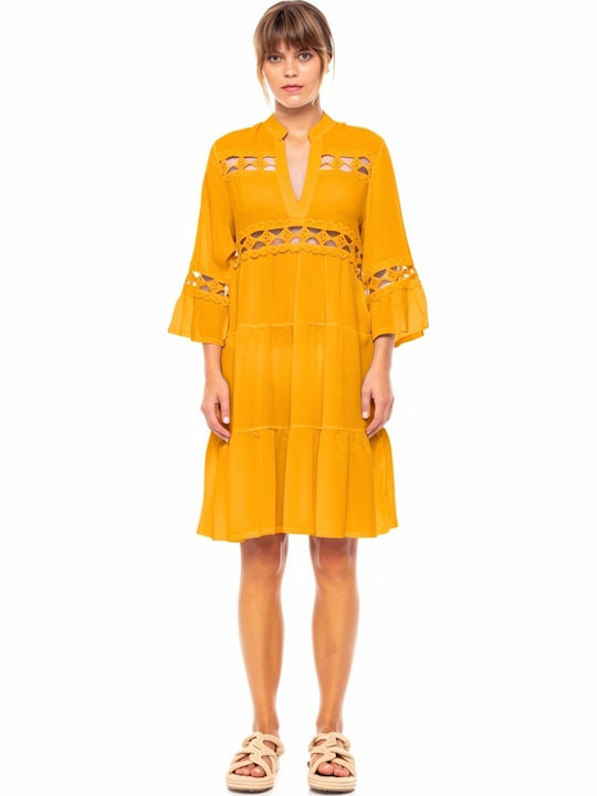 Pink Label Caftan De Plajă Pentru Femei Portocaliu