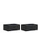 Wooden Black Bedside Tables 2 Pieces 49x34.5x20cm