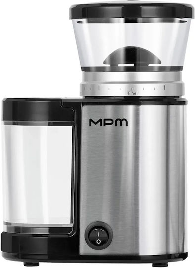MPM Ηλεκτρικός Μύλος Καφέ 150W με Χωρητικότητα 150gr Ασημί
