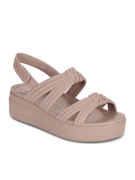 Crocs Brooklyn Platforme De Vară Pentru Femei Bej
