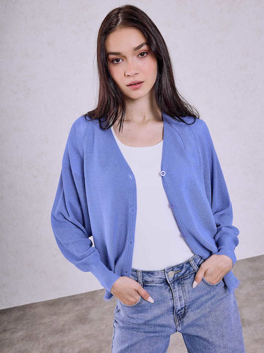 Celestino Women's Cardigan Fringed Hem Blue
