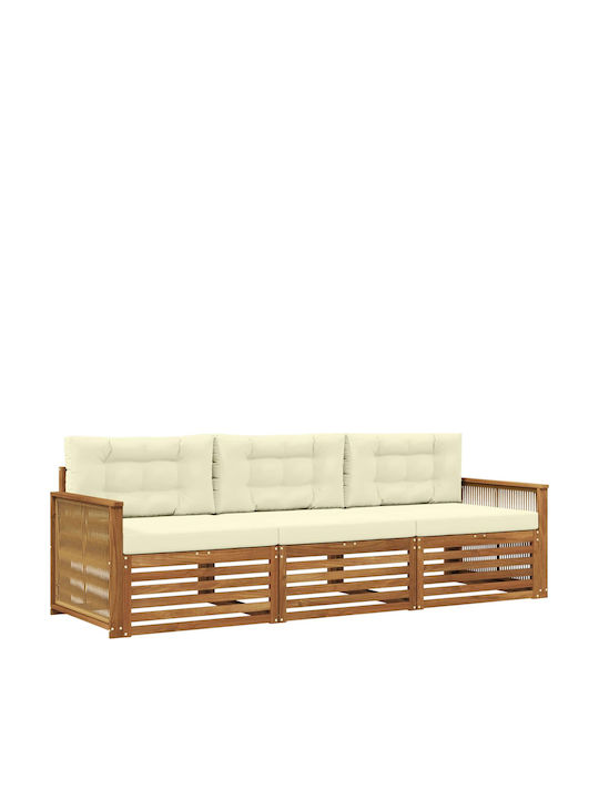vidaXL Dreisitzer Outdoor-Sofa Hölzernes mit Ki...