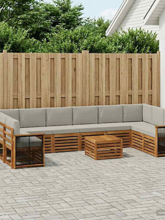Garten- und Outdoor-Möbelsets 8 Stück Naturfarb...