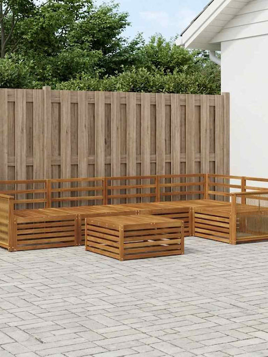 Garden & Outdoor Furniture Sets Living Room Set Pieces Natural Color 6 Pieces