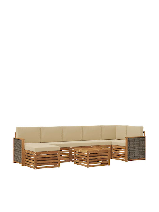 Garten- und Outdoor-Möbelsets Wohnbereich 7 Stü...