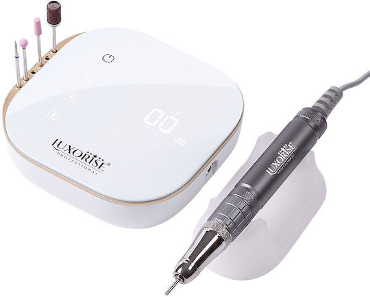 Freza Electrică Profesională Pentru Unghii Brushless Nailrevolution Pro Luxorise 35.000 Rpm Alb