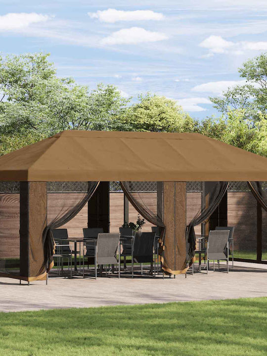 vidaXL Beige Garden Gazebo 6x3m