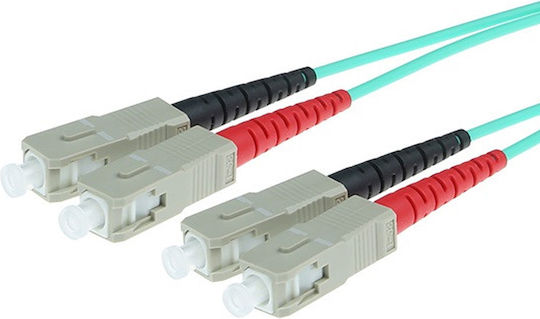 Cablu De Fibră Optică Act Om3 Sc Sc Duplex 50/125μm Upc 7m Albastru Deschis Rl3607