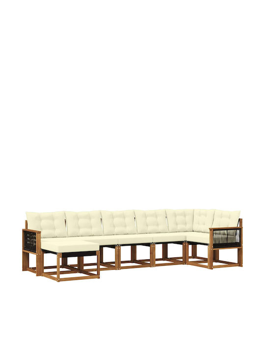 Ecksofa Outdoor Hölzernes mit Kissen 306x128.5x...