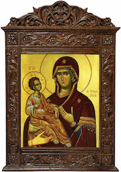 Holy Mary Tricherousa Byzantine Wood Carved 40cm