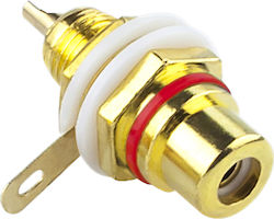 Connector Rca Σασί Χρυσό-κόκκινο Connector Rca Σασί Χρυσό-κόκκινο