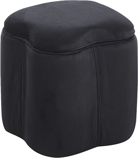 Taburet Cameră de Zi cu Spațiu de Depozitare Îmbrăcat în Catifea Negru Negru 30x30x34cm