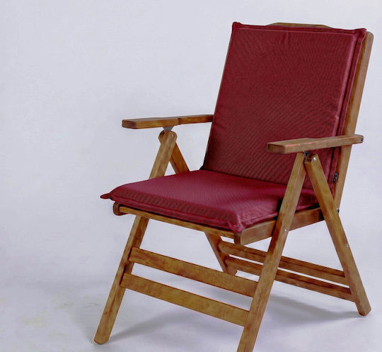 Politishome Waterproof Garden Chair Cushion with Backrest Oxford Bordeaux 47x52cm