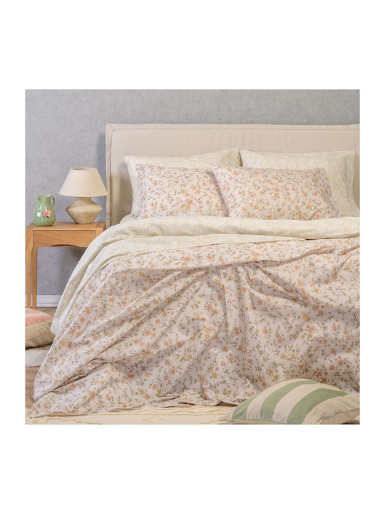 24home.gr Ultra Line Σετ Σεντόνια Διπλά 205x270εκ. Beige (4τμχ)