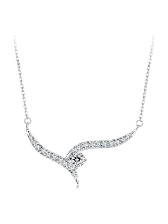 Daskalakis Daskalakis Halskette aus Silber mit Zirkon Schwarzes
