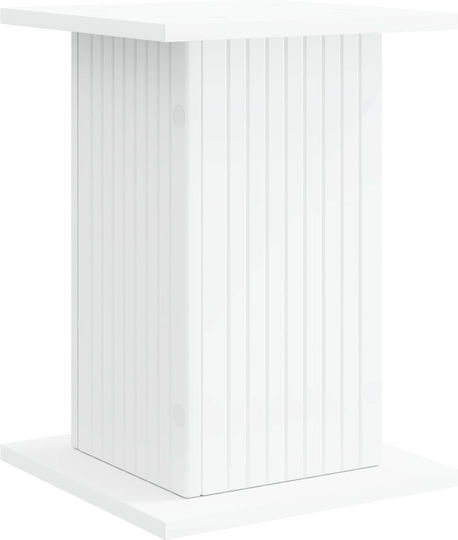 vidaXL Дървена Бяла Поставка за Саксия 30.5x30x43 см
