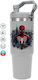 Koupakoupa Spiderman City Handled Thermos Stainless Steel 890ml Gray with Straw and Handle