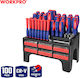 WorkPro Schraubendreher Ratsche mit 100 Magnetischen Wechselbits
