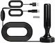 Antena TV Dvb de Interior Zola Amplificator de Semnal Conector Iec Rg-59 Recepție 360 Bază Magnetică Alimentare Usb Neagră