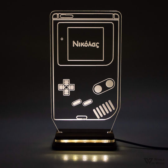 World of Wood LED Детска Декоративна Лампа Game Boy Многоцветна 22x12cm