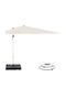 Professional Floor Parasol Circular Aluminum Javante White with Base Φ2.7m