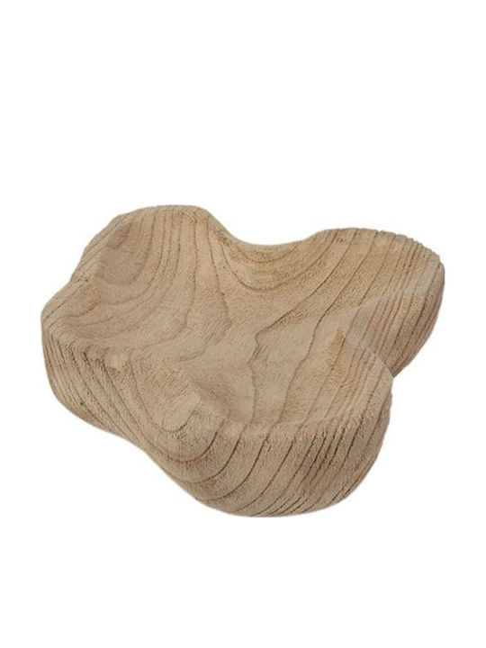 Decorative Round Wooden Beige Platter 28x28x7.5cm