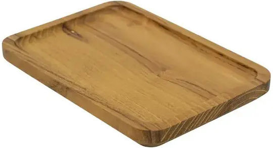 Ξύλινα Ορθογώνια Πιάτα Teak Με Τοίχωμα 20x14 Εκ