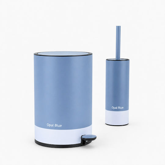 Estia Tastaturen Set Badezimmer Mülleimer und Bürsten Metallisch Soft Close 6lt Blau