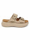 Damen Anatomische Flatforms Beigen Damen Sandalen