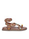 Damen Flatforms Braune Sandalen