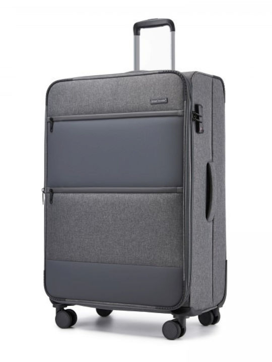 Miss Lulu British Traveller Μεγάλη Βαλίτσα Ταξιδίου Grey με 4 Ρόδες Ύψους 75εκ.