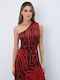 Women's One Shoulder Printed Blouse