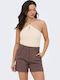 Zoey Γυναικεία Μπλούζα Βαμβακερή Αμάνικη Light Beige