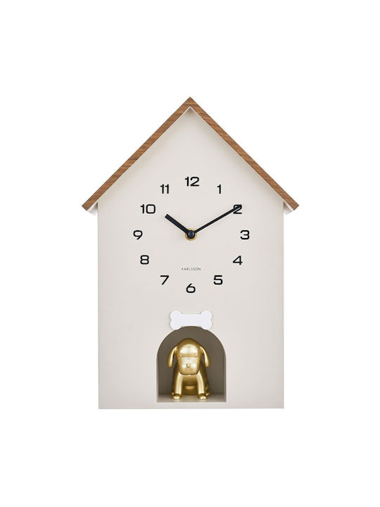 Karlsson Dog House Ρολόι Τοίχου Γκρι 26.5x11.5cm