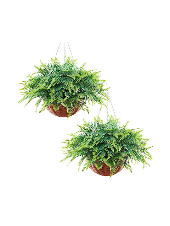 Vevor Artificial Hanging Ferns Set 2 Pieces 58.4 Cm Plastic Green Decorative Plant For Indoor Outdoor Use Xdsrzjlzw2pcrt7ic001v0