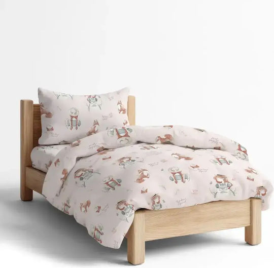 Borea Σετ Σεντόνια Μονά Βαμβακερά Anne Ροζ 160x250cm 3τμχ