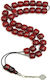 Roloi Komboloi Worry Beads with 33 Beads Made of Mastic Length 34cm Red