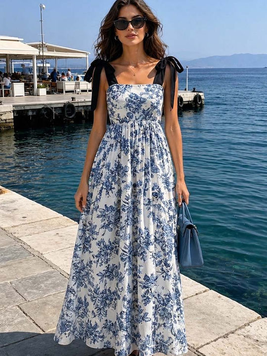 Rochii De Vară Pentru Femei Maxi Rochie Albastră Porcelain Blue