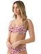 Bikini Σουτιέν D Cup Floral Μπορντό