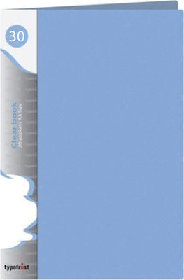 Display Book A3 Transparent 30 Pockets Typotrust Blue Fp10330-03