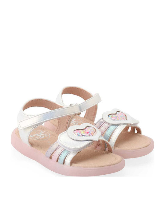 Kids' Anatomic Sandals with Hoop & Loop Closure and Lights White