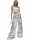 Damen Pantaloona in Palazzo Passform Off-White