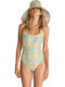 One Piece Swimsuit With Removable Padding Petrol