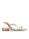 Flache Sandalen Für Damen Silber