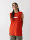 Damen Bluse Ärmellose Orange