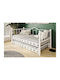 King Size Bed Base Metal White for Mattress 190x190cm